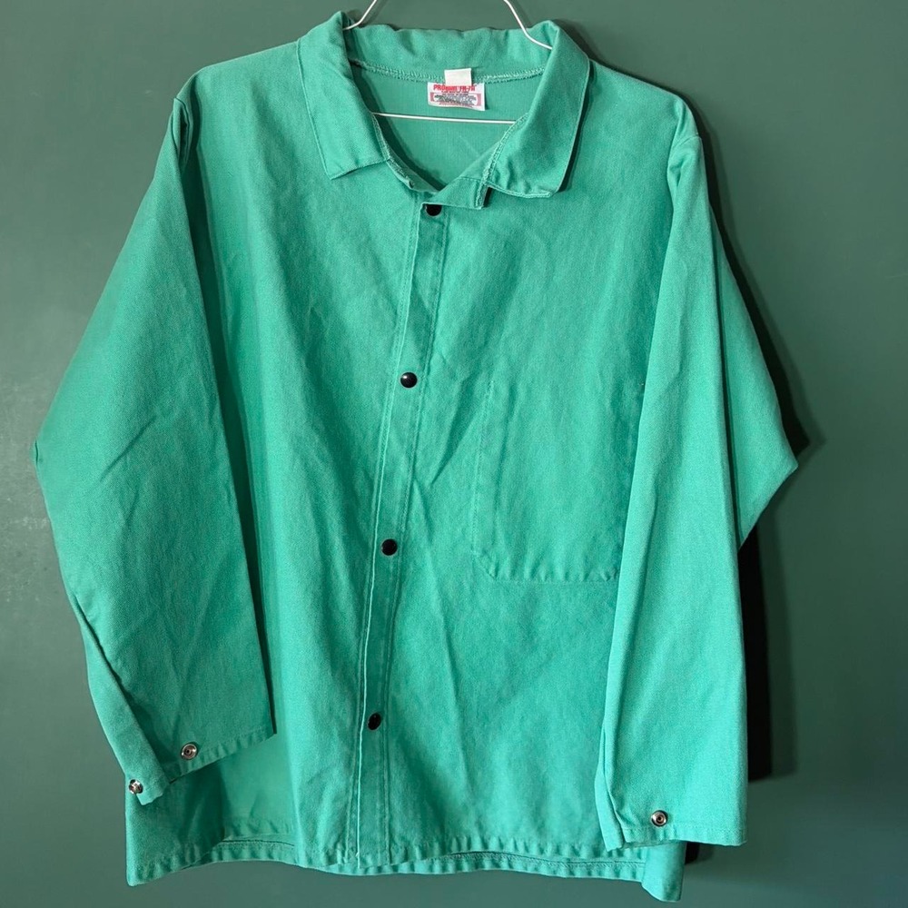 Vintage Westex Proban FR-7A Flame Resistant Shirt XL Green Relaxed Button Up